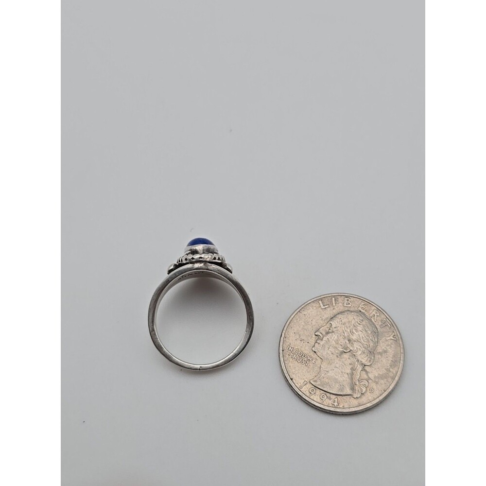 Navajo Sterling Silver Lapis Ring by Derrick Gordon – Size 7 – Handmade